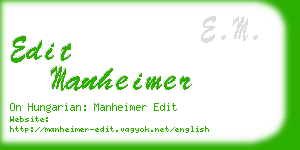 edit manheimer business card